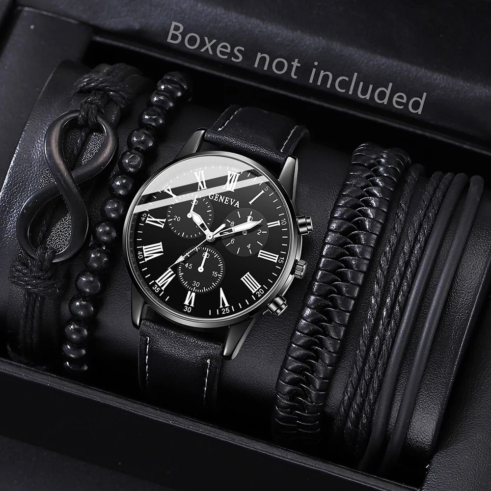 Modern Mens Watch And Bracelet Set