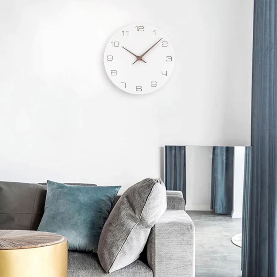 Silent Wooden Quartz Wall Clock for Living Room and Home Decor
