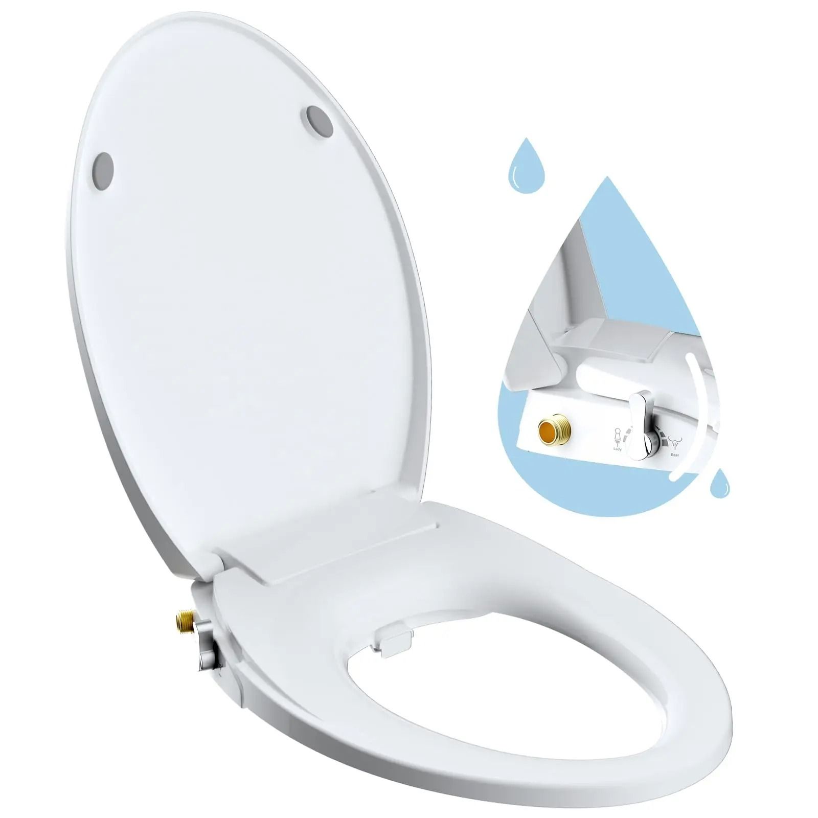 Elongated Bidet Toilet Seat with Slow-Close Technology