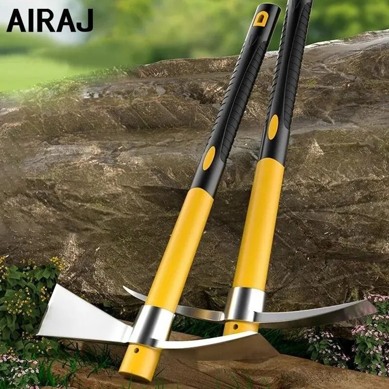 AIRAJ Multifunctional Dual-Purpose Garden Pickaxe High-Hardness Rail Steel for Home Gardening