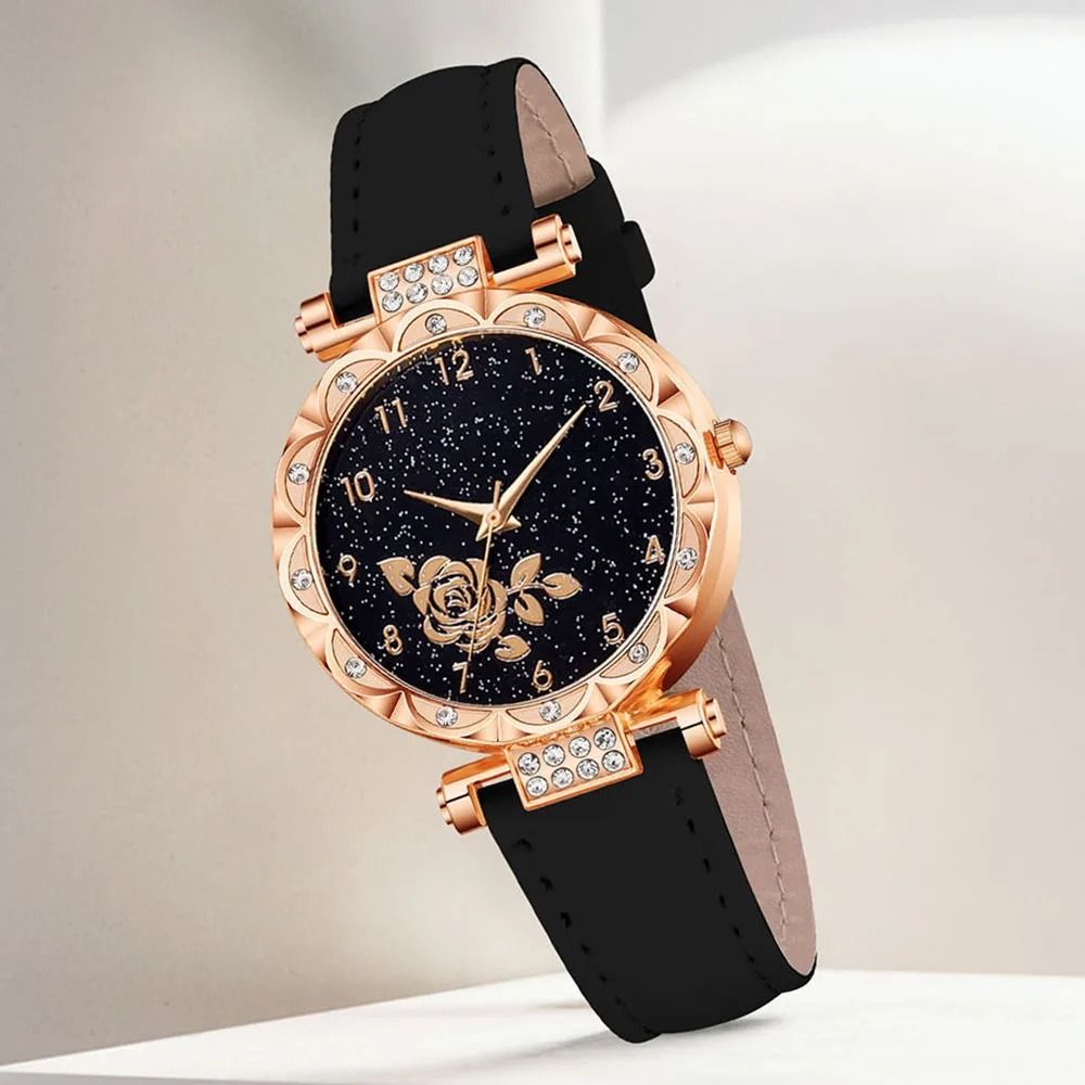 7-Piece Flower Element Watch & Jewelry Suite – Complete Fashionable Quartz Timepiece