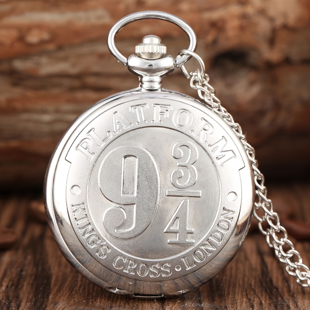 Large Quartz Pocket Watch, Trendy Bronze Retro Flip Watch