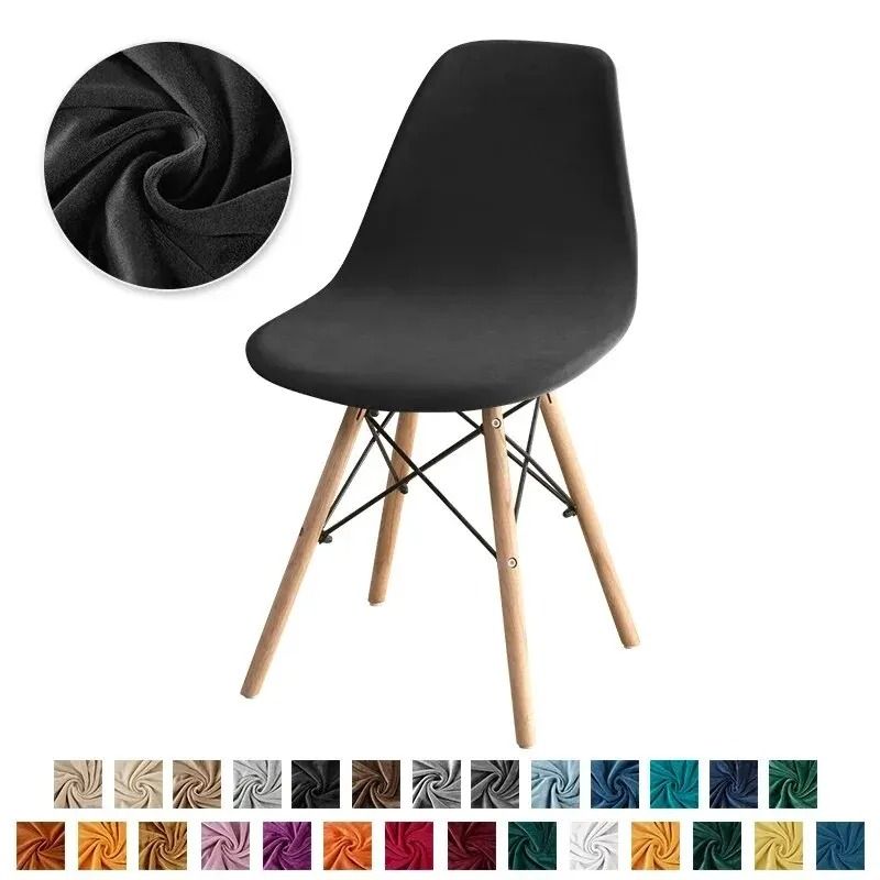 Velvet Chair Cover Stretch Dining Chair Cover Elastic Armless Seat Cover