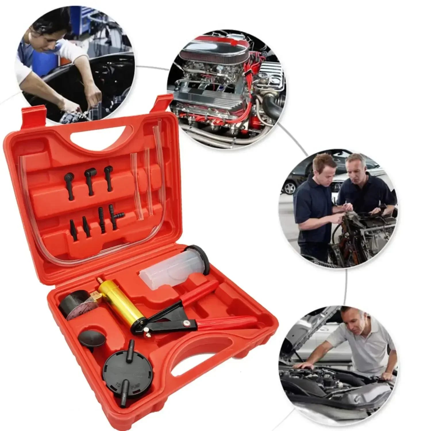 Quality Brake Fluid Vacuum Pump Kit, Portable Pistol Pump Tester For Auto Repair Diagnostics