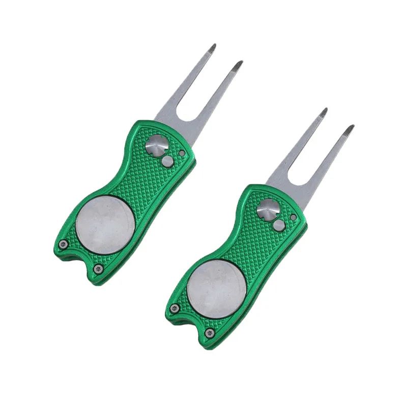 Foldable Golf Divot Repair Tool with Groove Cleaner