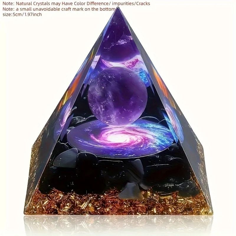 Amethyst Crystal Ball Pyramid Home Decor Raw Stone for Stress Relief