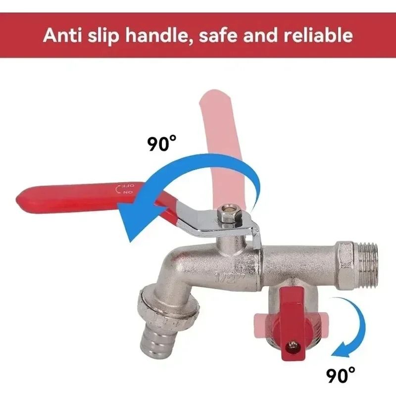 2-in-1 Double Valve Outdoor Garden Faucet with Anti-Freeze Design