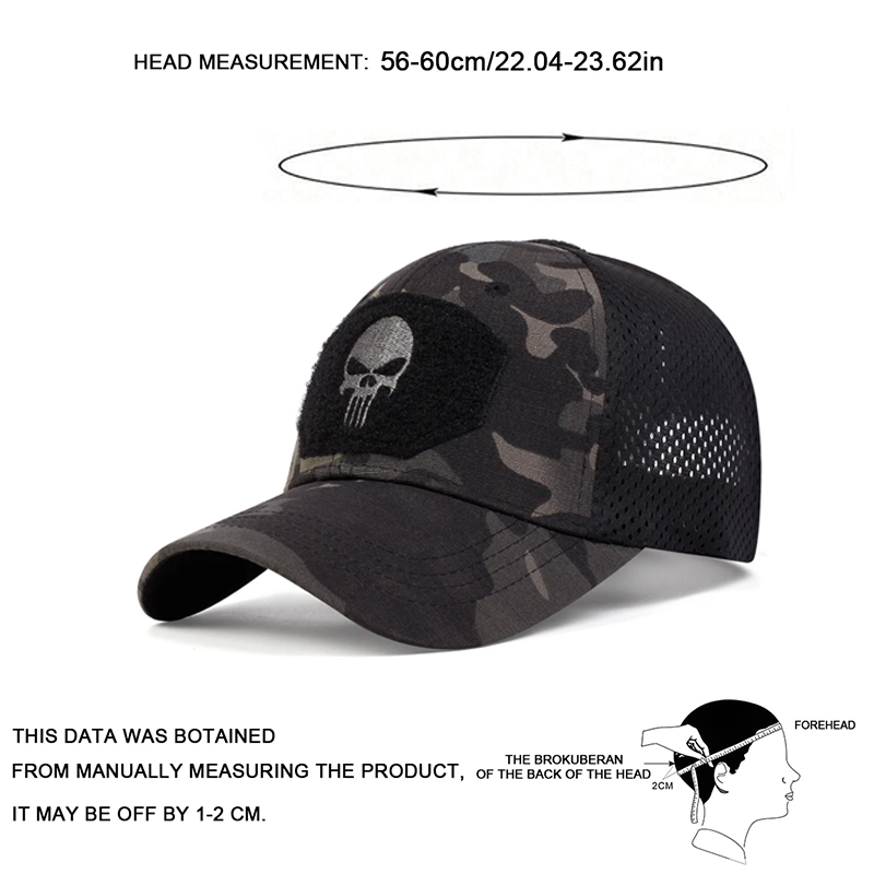 Unisex Skull Embroidered Baseball Cap, Adjustable Breathable Sunscreen Hat for Outdoor & Casual Wear