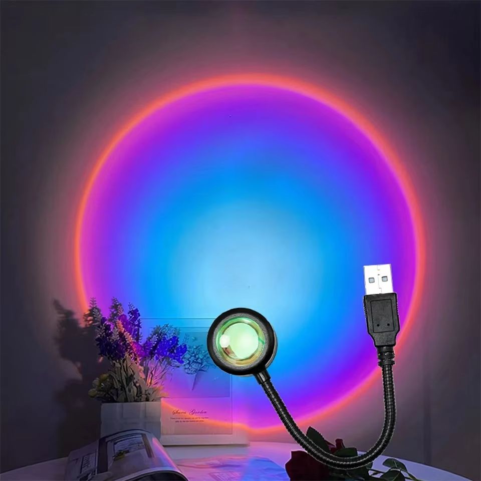 USB Room Photo Atmosphere Light with Sunset Projection LED Mood Lamp
