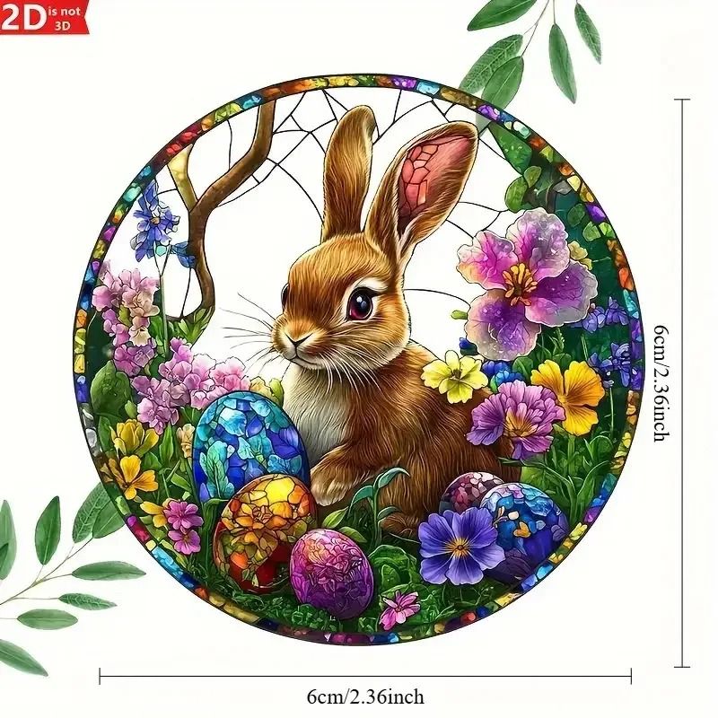 Easter Bunny Stained Glass Style Window Suncatcher