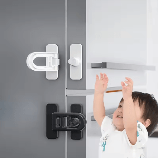 Easy Install Fridge and Freezer Door Lock No Drill Rotating Safety Lock for Home Use