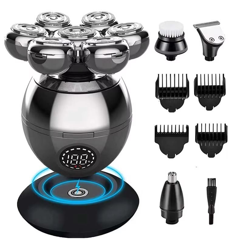 7D Floating Cutter Electric Shaver for Men - Portable Waterproof Beard and Head Trimmer