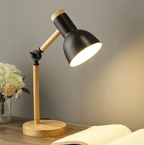 Nordic Wooden LED Table Lamp Adjustable Head Desk Light with Eye Protection