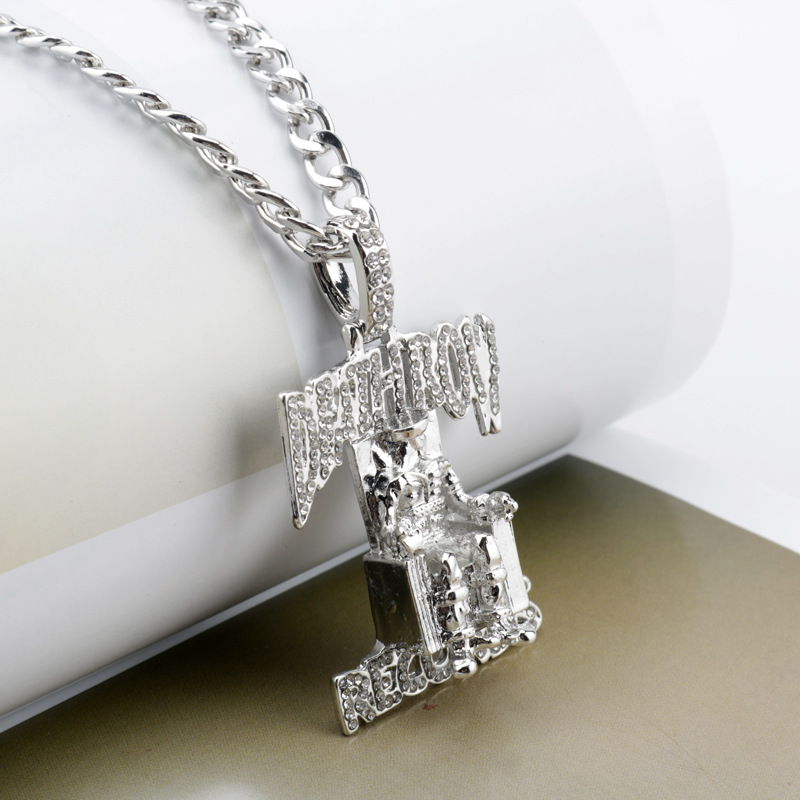 Wholesale Exquisite AAA Zircon Inlaid Trendy Hip Hop Prisoner Necklace with Death Prisoner Zircon Pendant Available Now