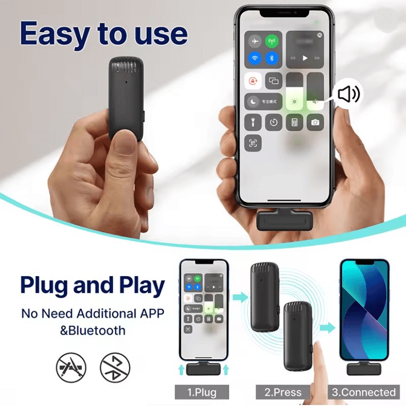 Ulanzi J12 Wireless Lavalier Microphone – Plug-and-Play Audio for Creators