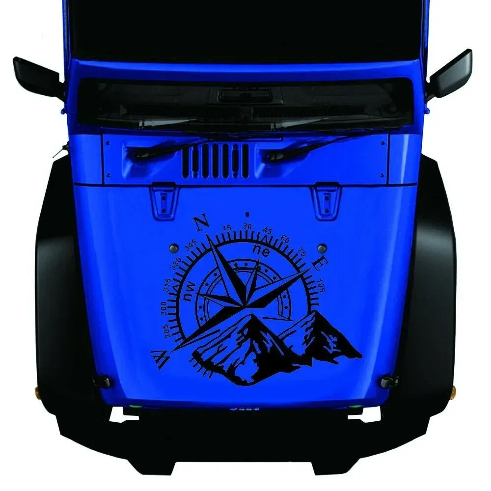 Vinyl Car Bonnet Decal, Mountain Side Stickers for Camper, Van & Automobile Accessories