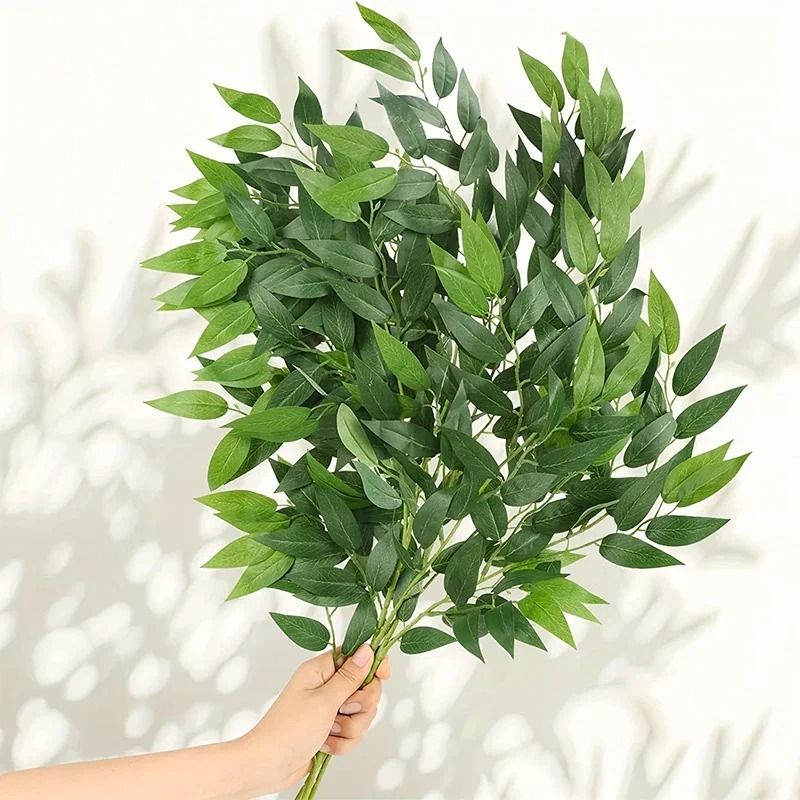 10PCS Artificial Italian Ruscus Greenery Stems for Wedding and Home Decor