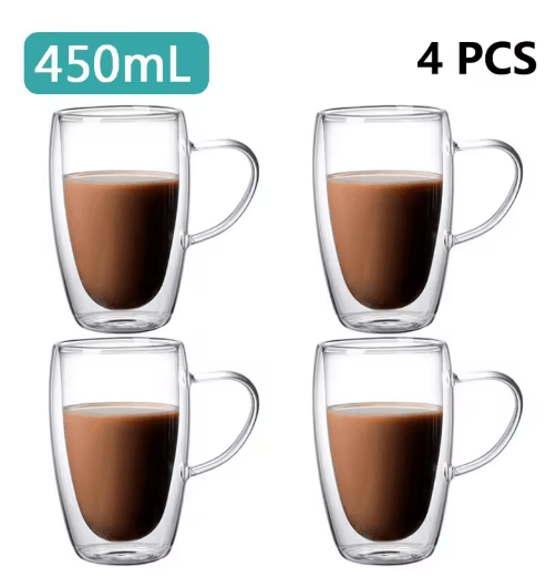 Transparent Heat-Resistant Glass Tumbler Creative Coffee Whiskey and Cocktail Mug