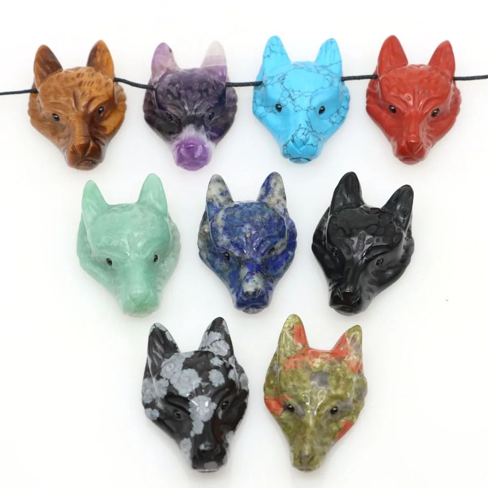 Wolf Head Crystal Pendant | 1.5