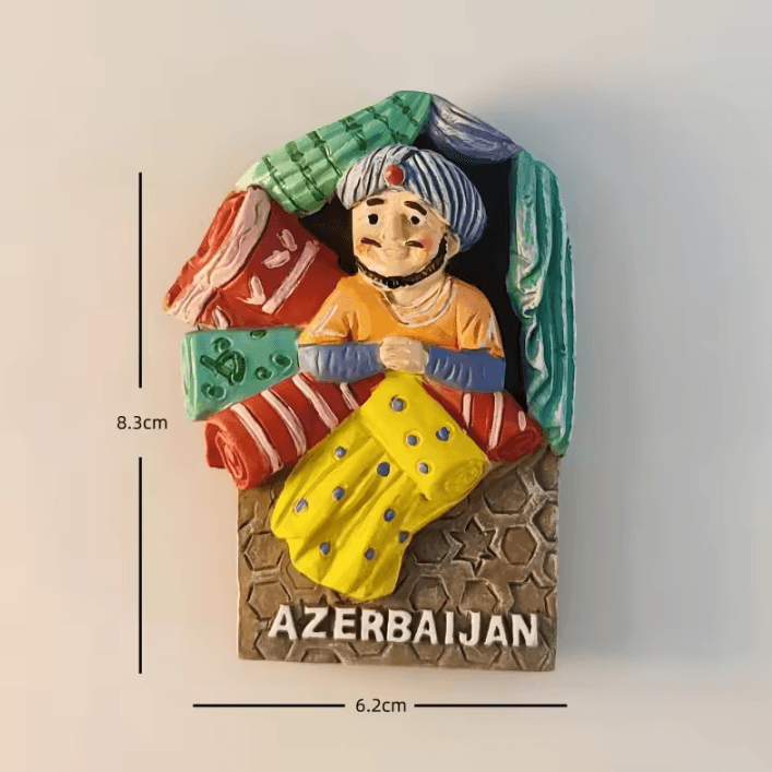Baku 3D Resin Fridge Magnet Souvenir – Azerbaijan Travel Keepsake Collection