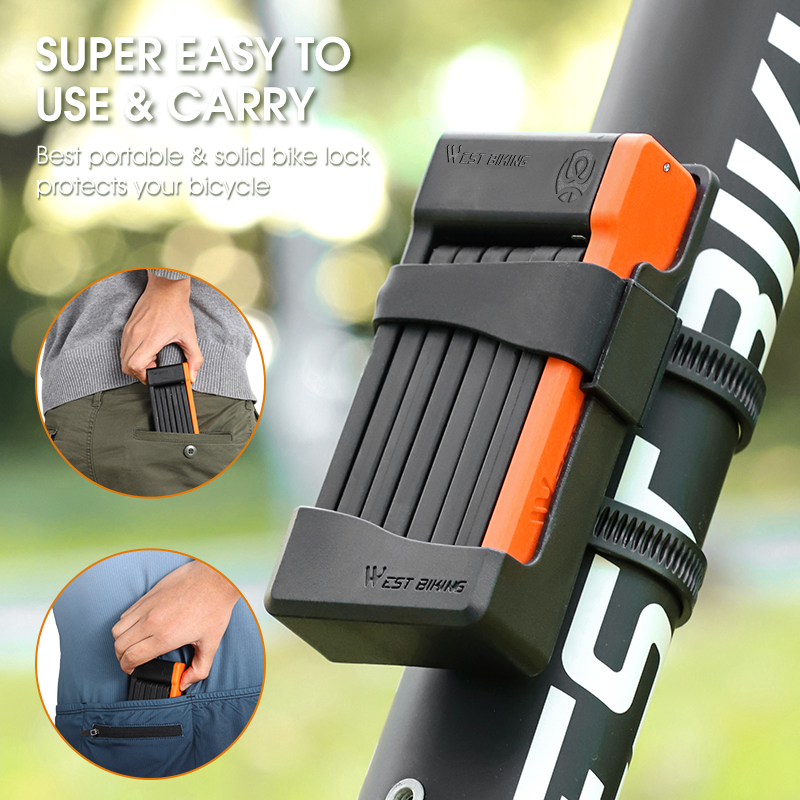 Foldable Bicycle Lock Anti-theft Security for MTB, Road Bikes, Electric Scooters & More