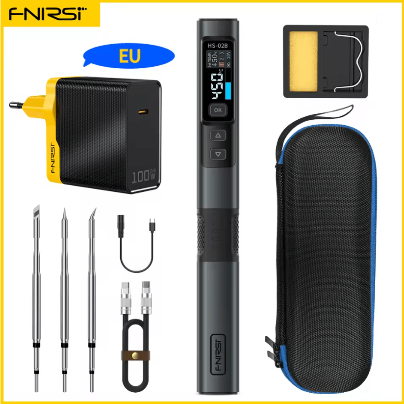 FNIRSI HS02 Smart Soldering Iron 100W with Adjustable Temperature and PD QC Fast Charging
