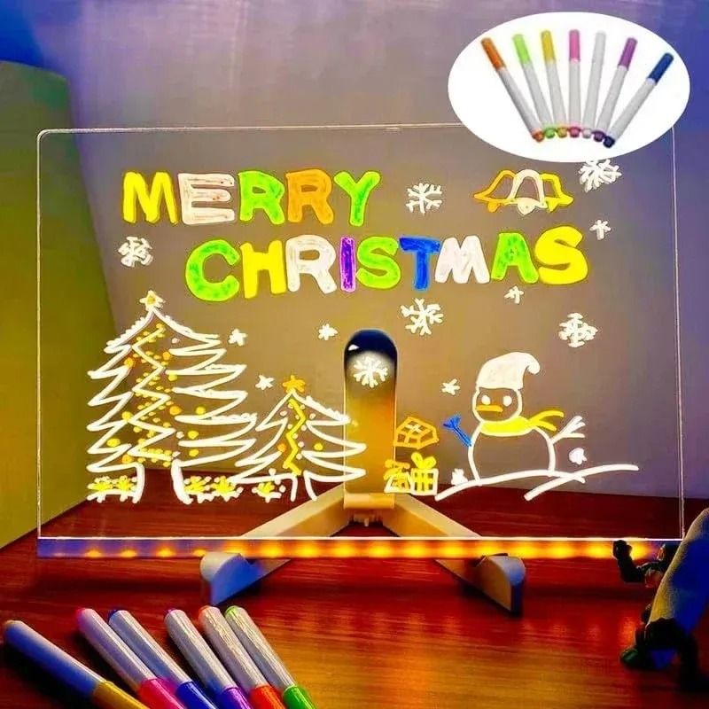 LED Light Up Drawing Board Erasable Glow Board with Markers for Kids