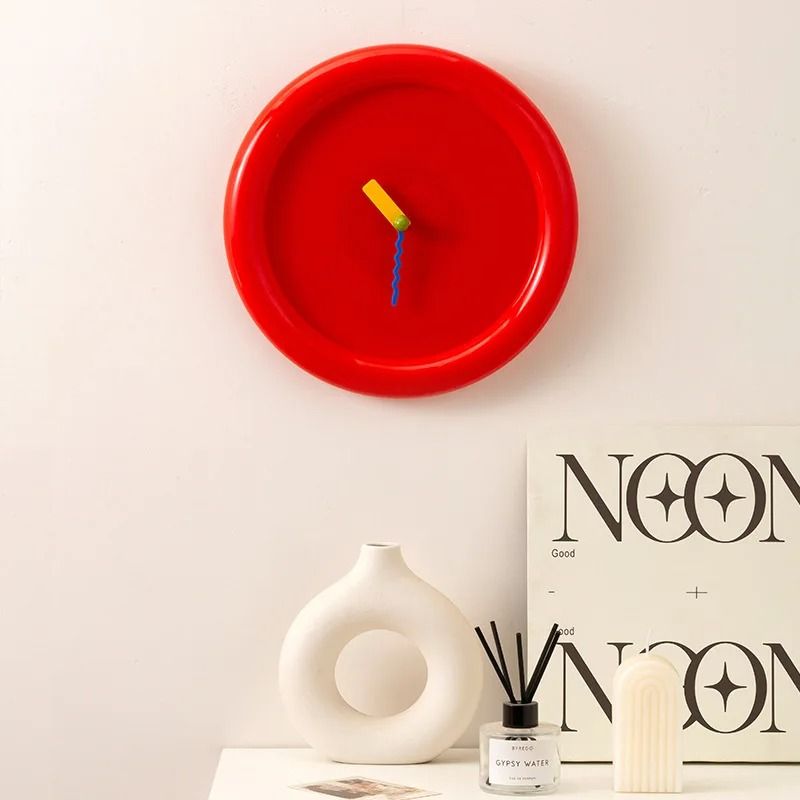 Cream Style Wall Clock with Stand Silent Minimalist Desktop and Wall Decor