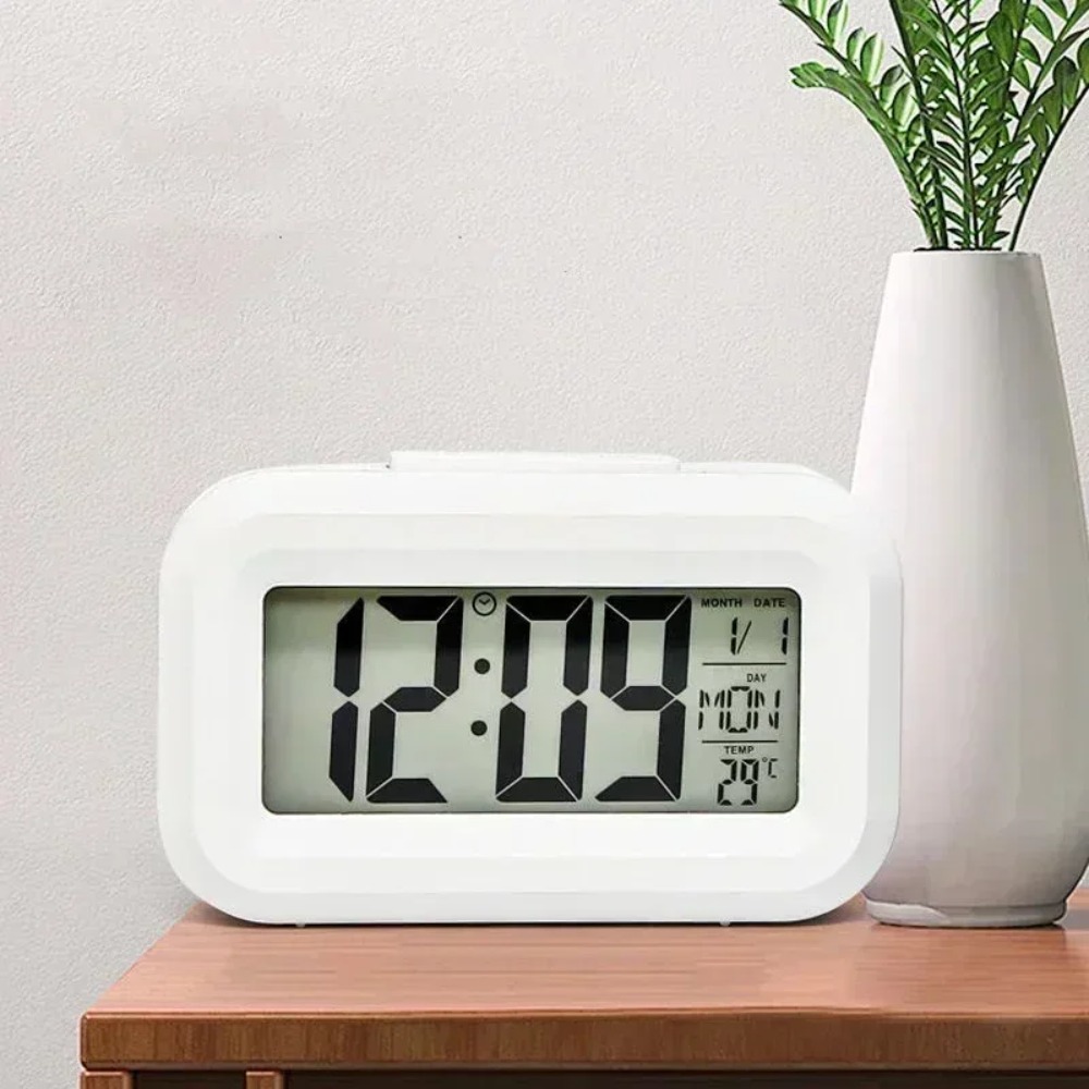 Snooze LED Digital Alarm Clock with Backlight and Data Time Calendar Multifunctional Desk Clock