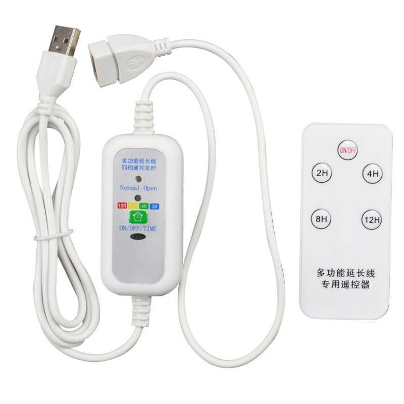 USB Extension Power Cable with Remote 2-12 Hour Timing for USB Fan