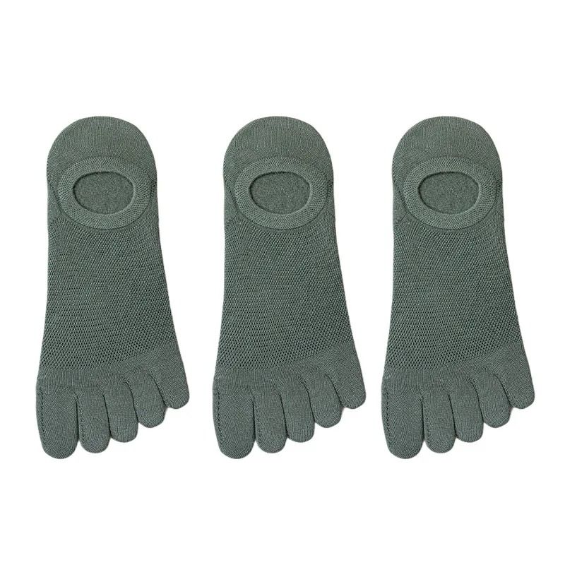 3 Pairs Mens Breathable Toe Socks Casual Finger Boat Socks