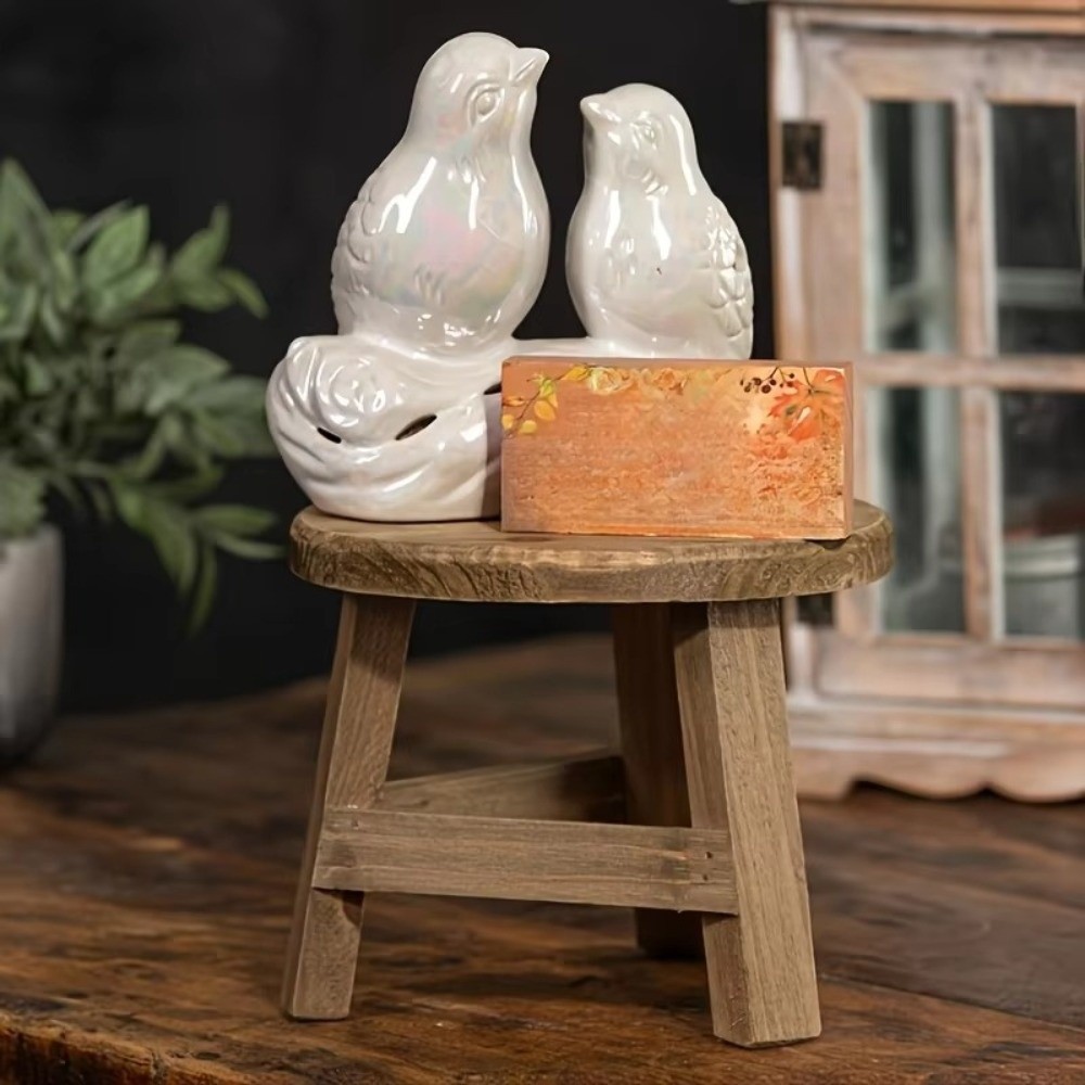 Mini Wooden Plant Stand Indoor Bonsai Display Stool Natural Wood Flower Pot Riser
