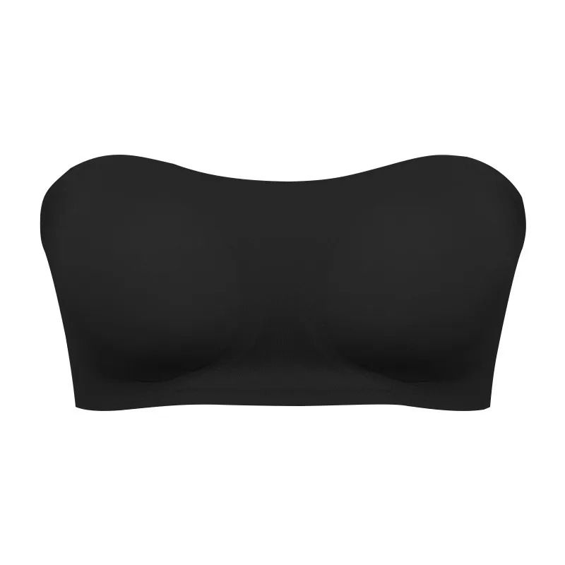 Strapless Push-Up Bra – Seamless Ice Silk Invisible Top with Removable Padding & Anti-Slip Design