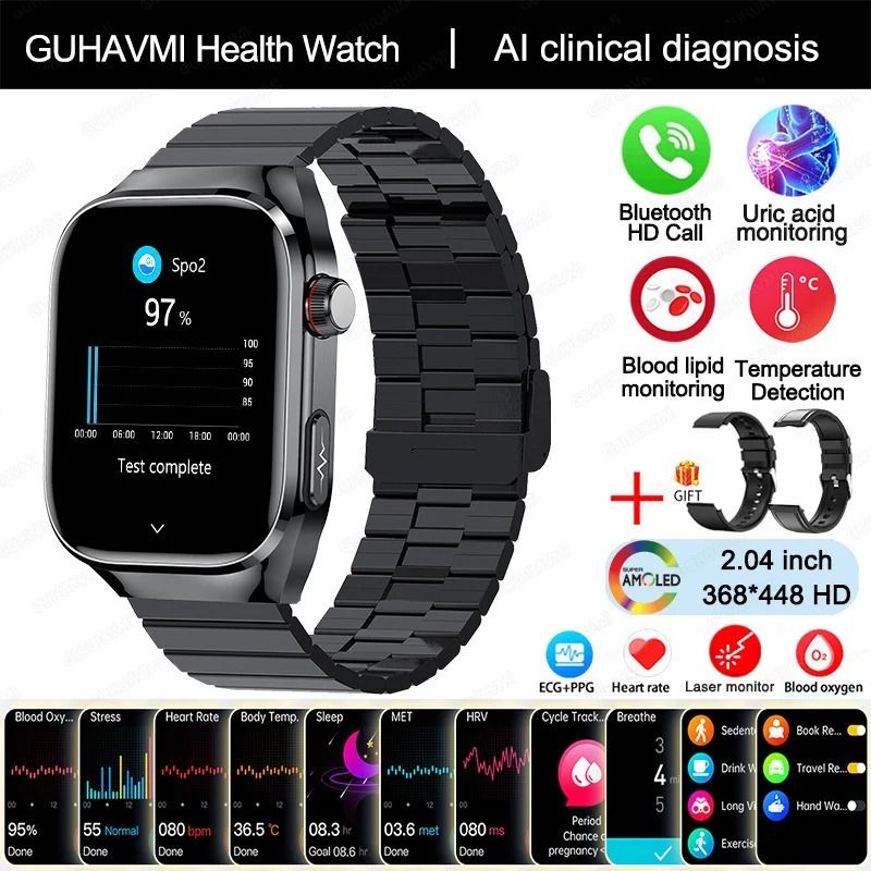 VitalSense Pro ECG Smart Watch Health Tracker Bluetooth Call