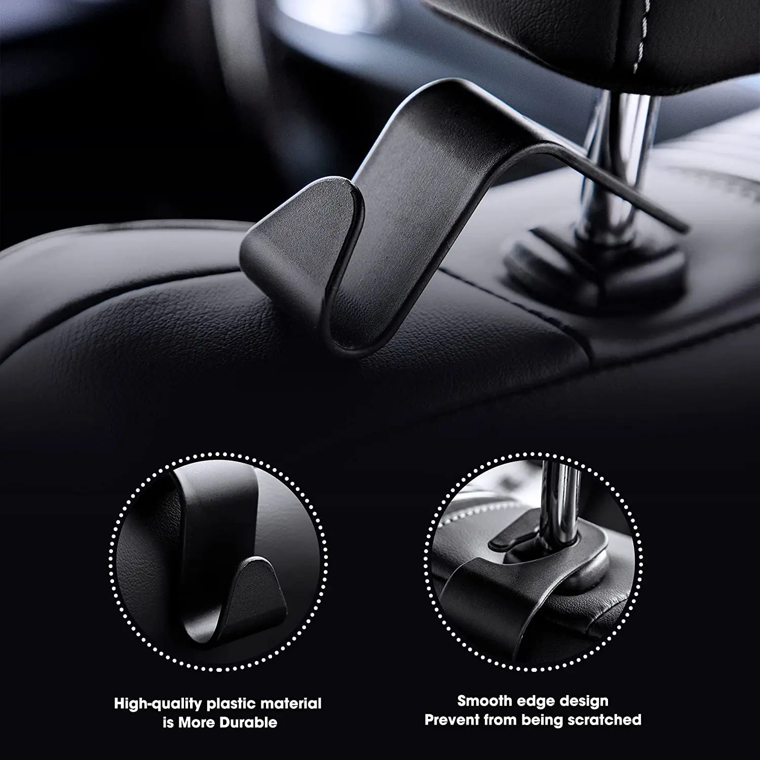 Auto Fastener Hangers, Car Storage, Hooks for Bags, Front Seat Headrest Organizer