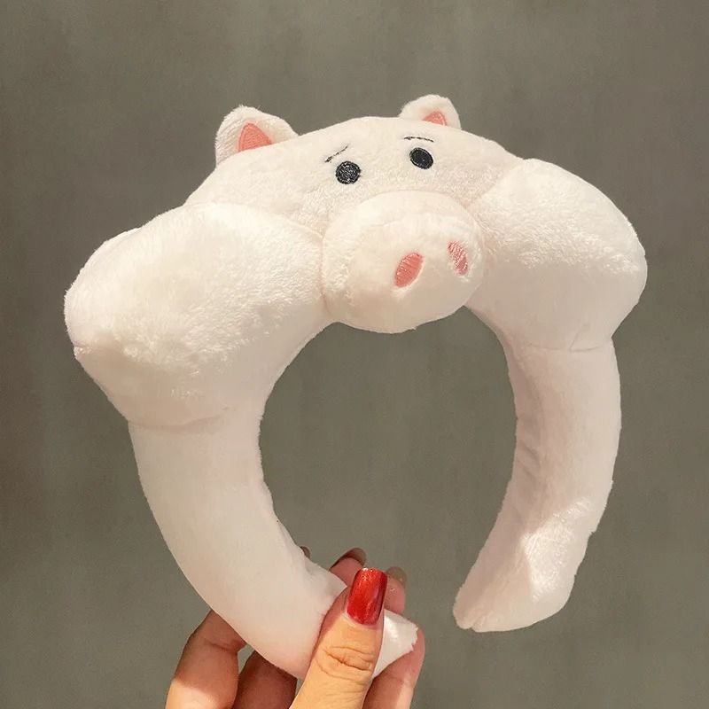 Disney Character Plush Hair Hoop – Cartoon Winnie & Strawberry Bear Face Wash Headband