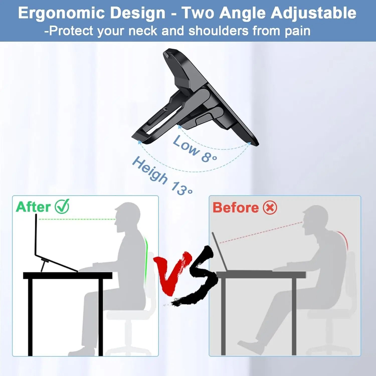 Foldable Adjustable Laptop Stand Portable Notebook Riser with Cooling Support