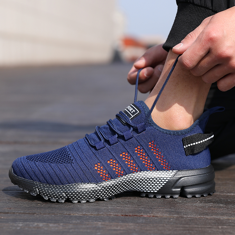 Breathable Running Shoes, Men Casual Sneakers, Soft Soled Slip-on Trainers