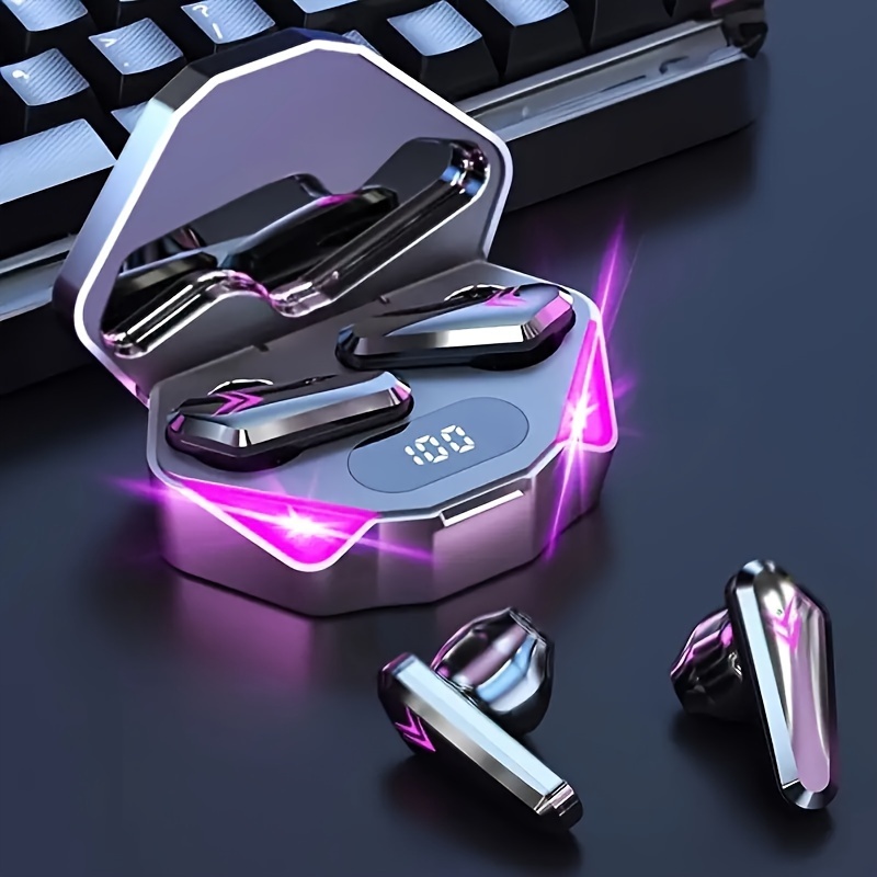 Wireless Bluetooth Earbuds with LED Display Noise Cancelling Gaming Headphones