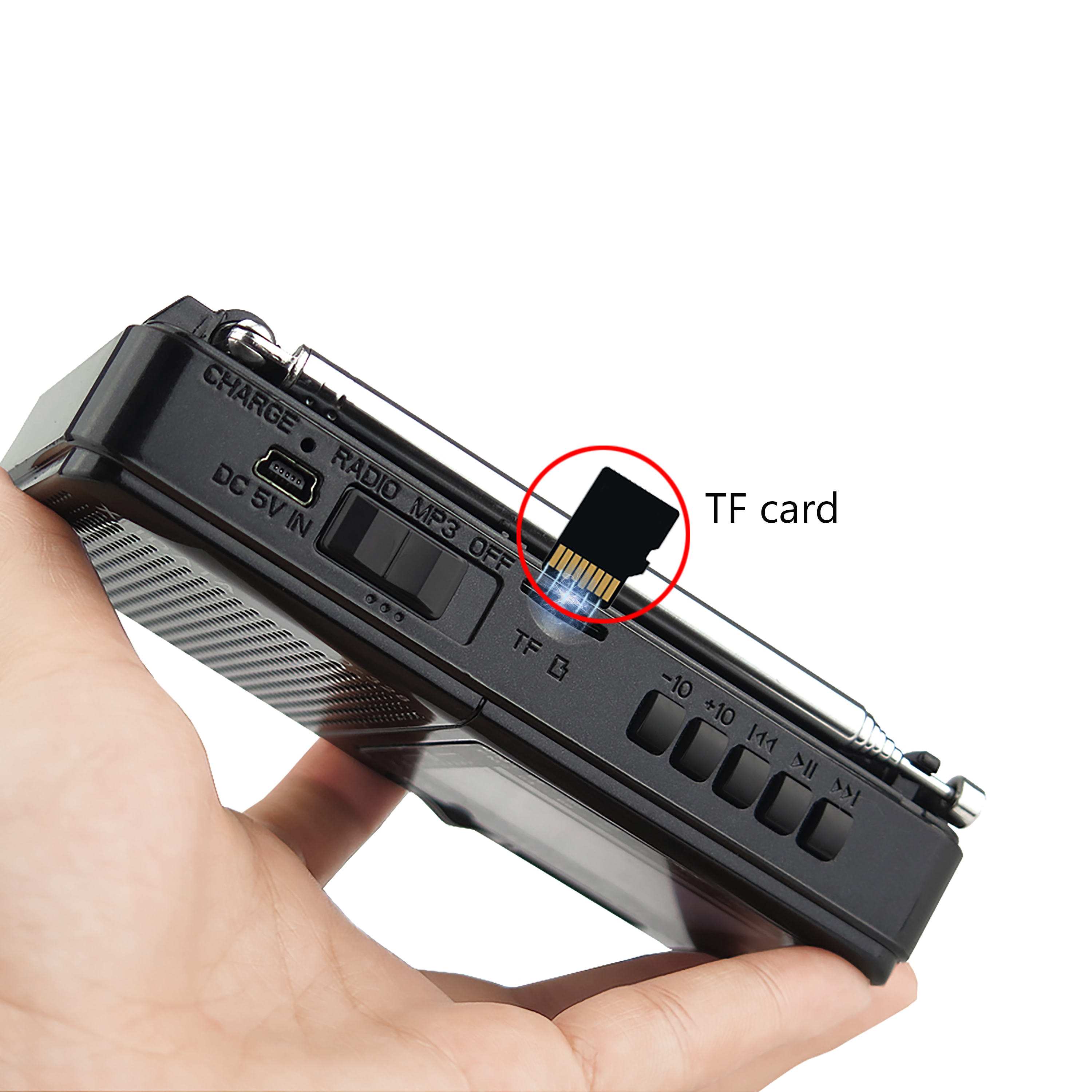 Bluetooth Portable Radio AM FM Shortwave MP3 Player with USB TF Card Support