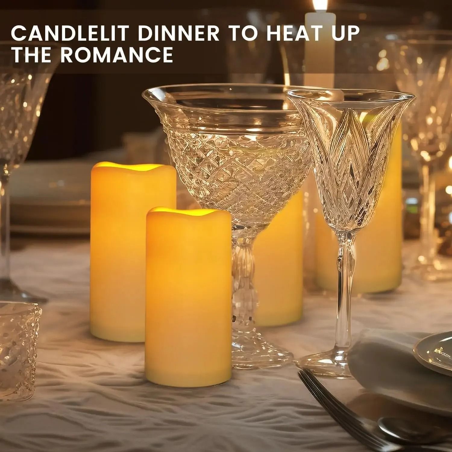 Candlium Flameless LED Pillar Candles Battery Operated Flickering Candle Set with Remote