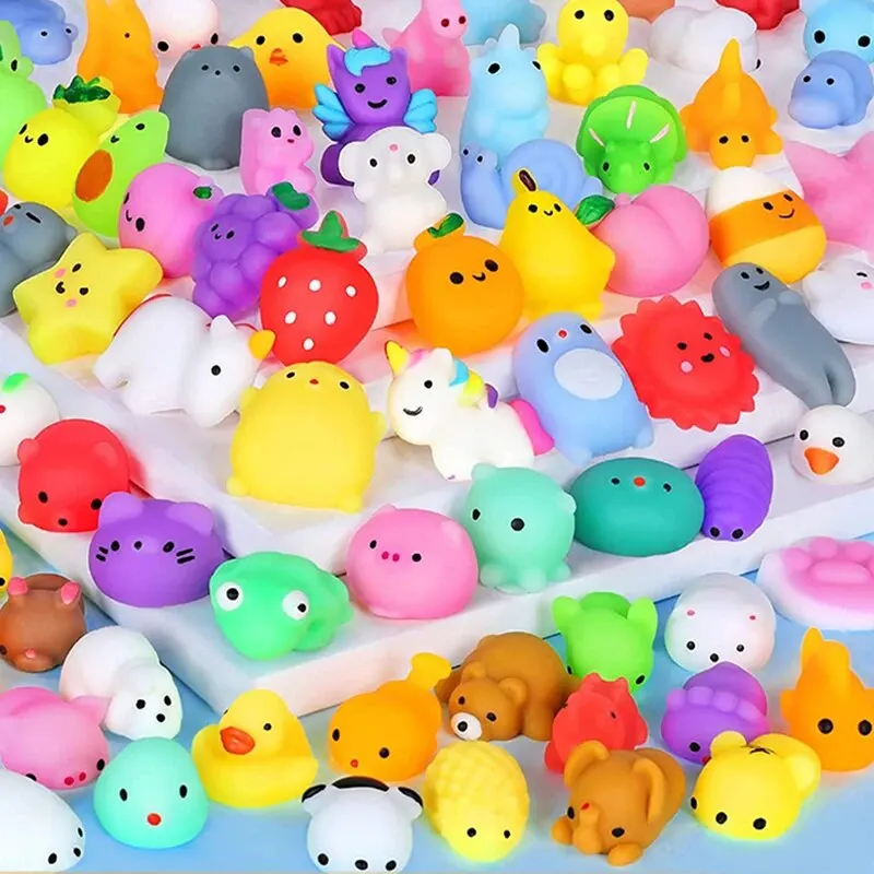 Mini Cartoon Animal Stress Relief Toys Party Favors Cute Squishy Set