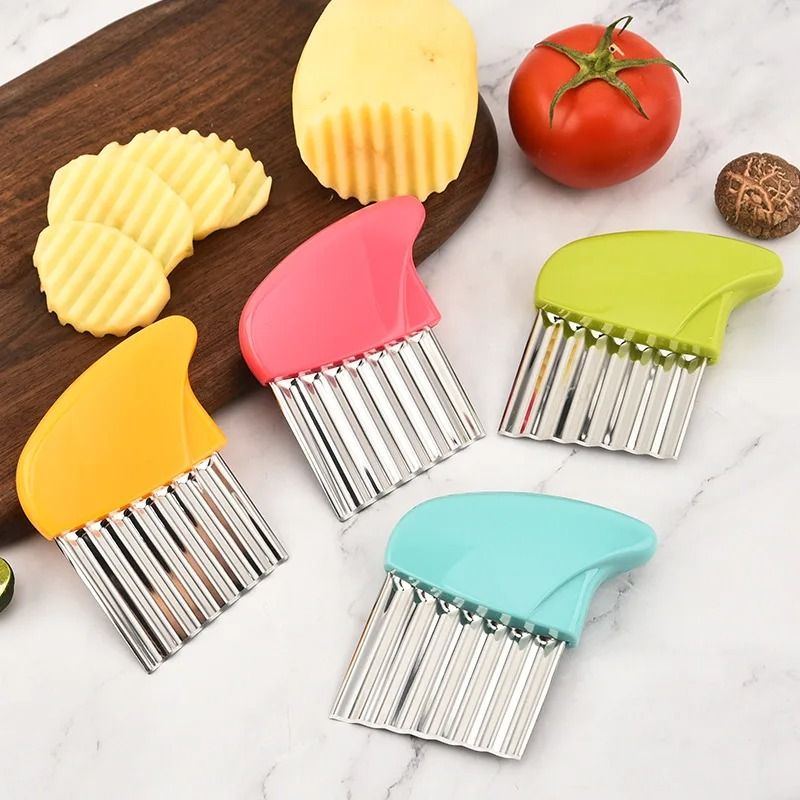 Premium Stainless Steel Wavy Potato Cutter and French Fries Slicer Set