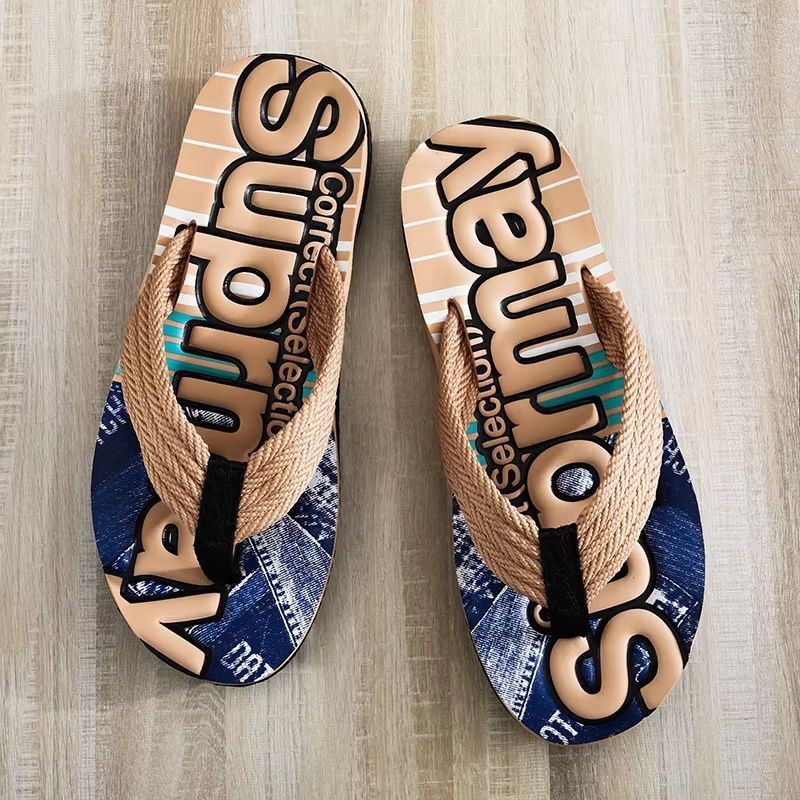 UrbanEase Personalized Foot Clip Flip Flops for Men, Korean Style Summer Slippers