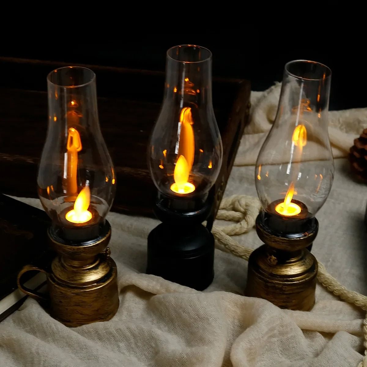 Vintage Retro Design LED Hanging Oil Lamp