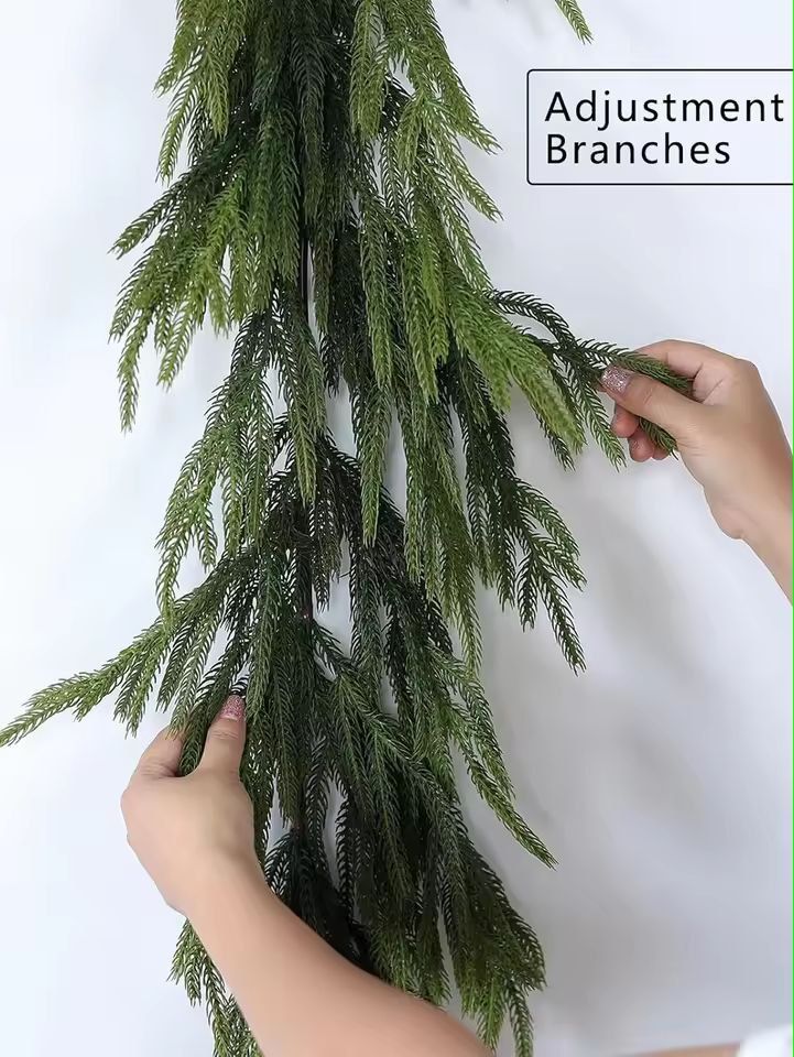 Elegant Norfolk Pine Christmas Wreath - Realistic Artificial Green Garland for Indoor & Outdoor Holiday Decor