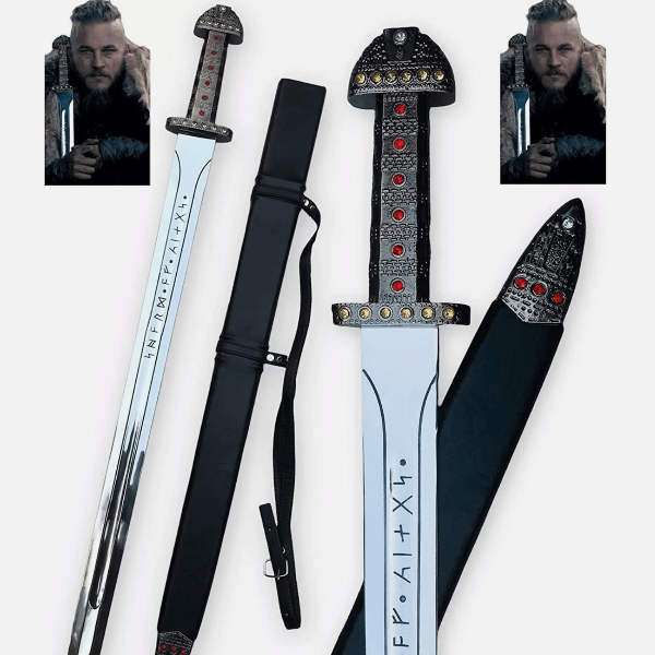 Viking King Sword Ragnar & Bjorn Ironside - Authentic Functional Viking Sword with Etched Runes