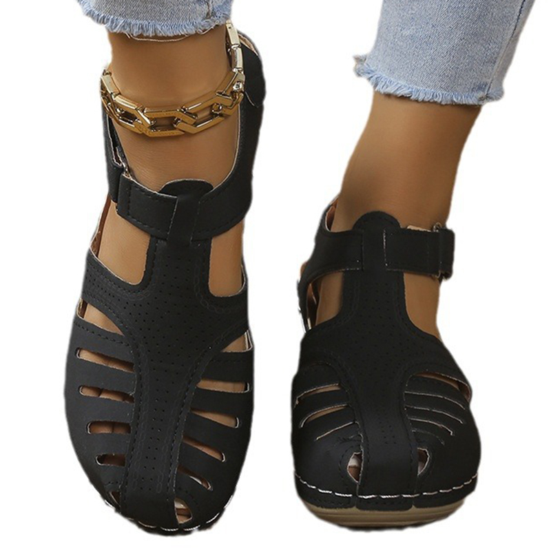 Retro Wedge Womens Sandals, Summer Casual Ladies Shoes, Plus Size Comfortable Female Footwear