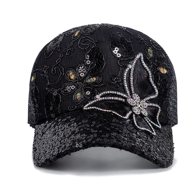 Butterfly Flower Pendant Baseball Cap – Adjustable Women's Streetwear Summer Trucker Hat