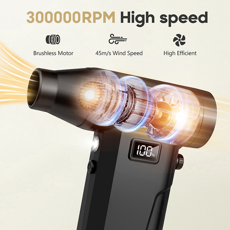 Turbo Powered Air Blower & Dust Vacuum, Computer Cleaner Violent Fan, Portable Handheld Turbo Fan for Electronics